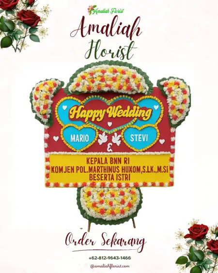 Papan Bunga Pernikahan Kecubung Mulya